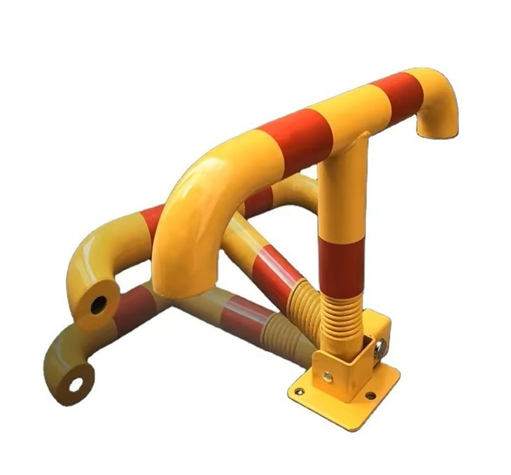 Manual Operated Spring Yellow Folding Down Parking Security Bollard